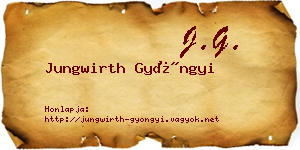 Jungwirth Gyöngyi névjegykártya